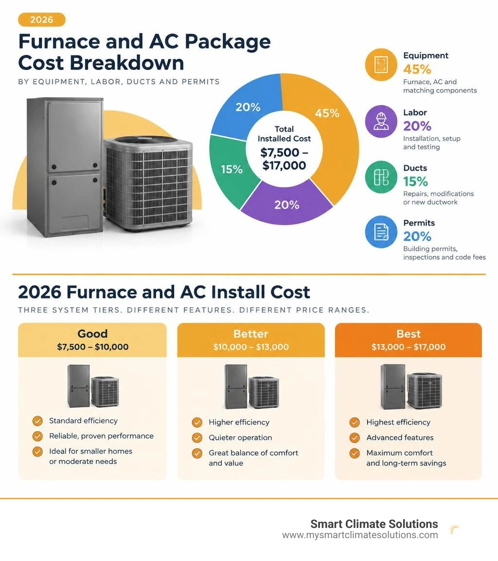 2026 furnace and AC package cost breakdown by equipment labor ducts and permits infographic 2026 furnace and AC package cost breakdown by equipment labor ducts and permits infographic