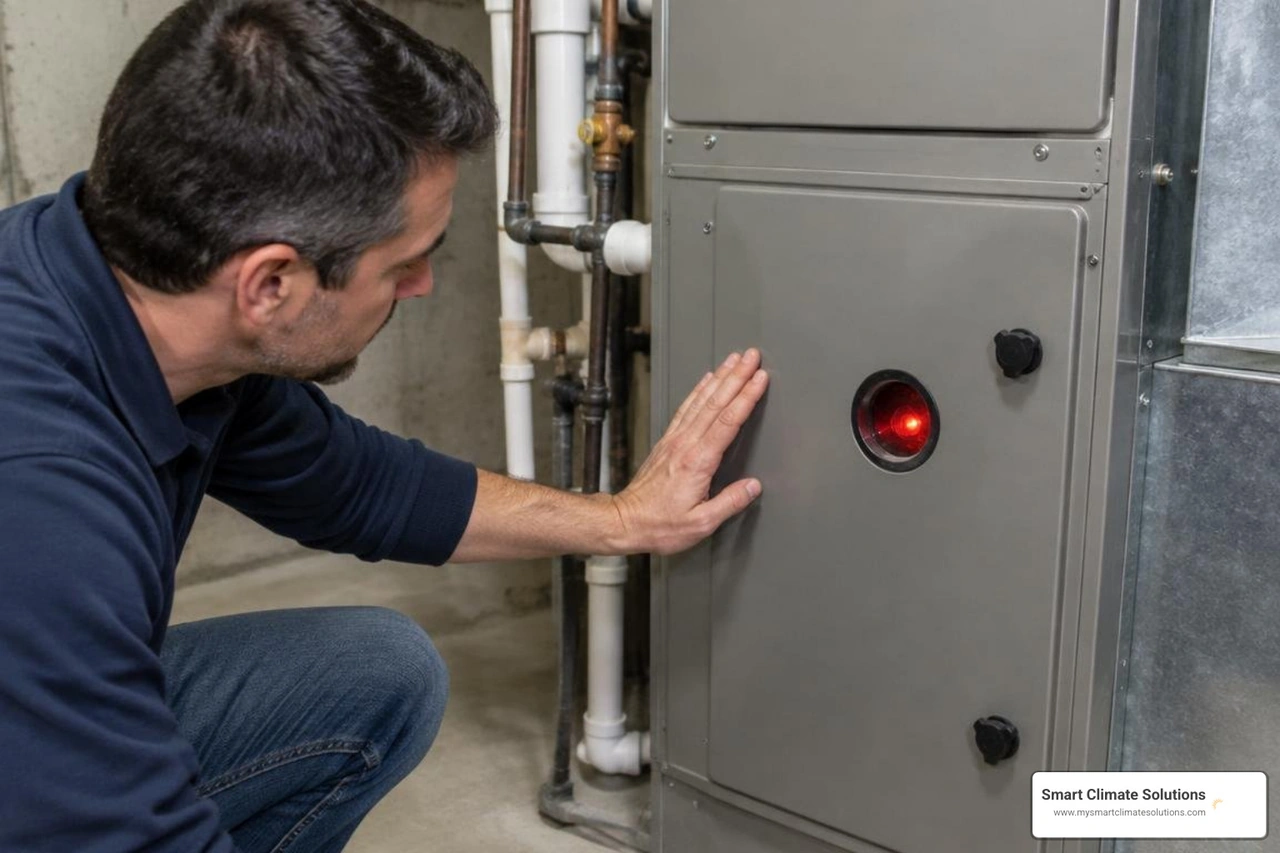 furnace sight glass inspection on a lower cabinet panel furnace sight glass inspection on a lower cabinet panel
