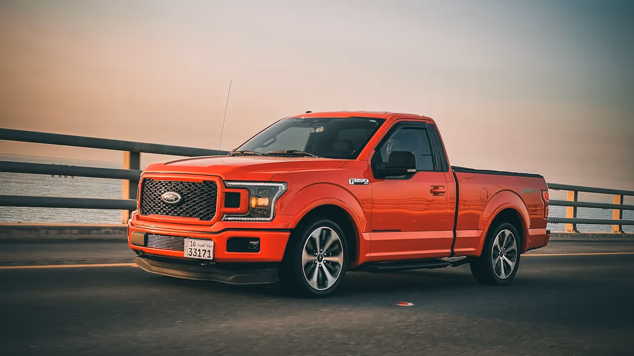 red pickup truck