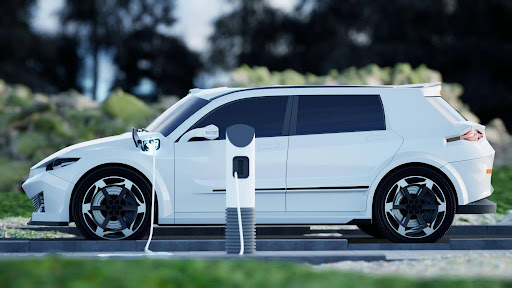 Used electric vehicle connected to a charging station