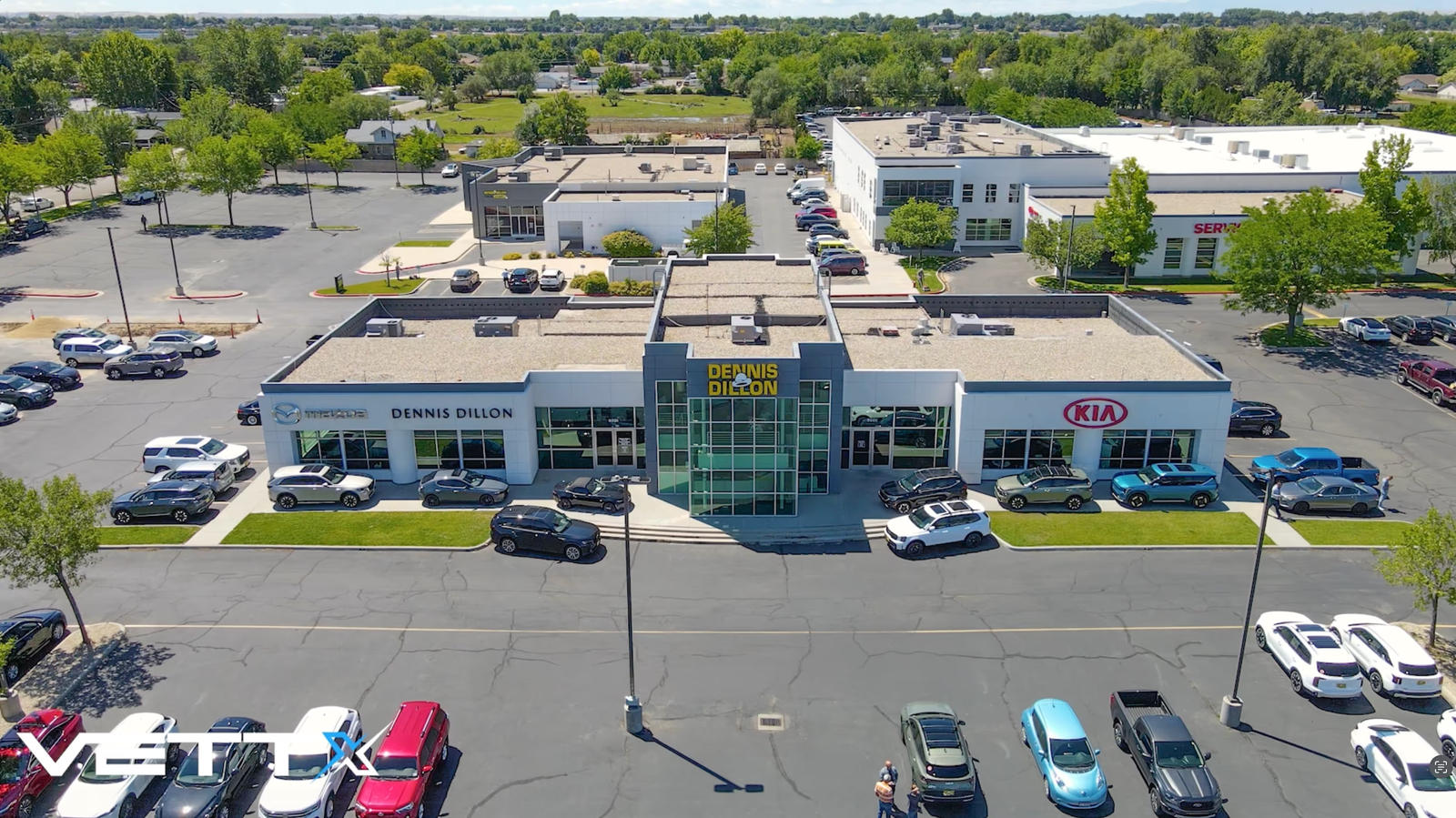 Dennis Dillon Auto Group dealership in Boise, Idaho seen from above
