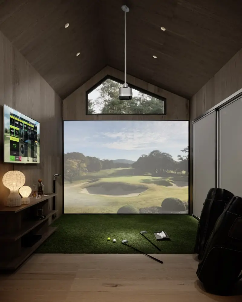 Riverside golf sim setup