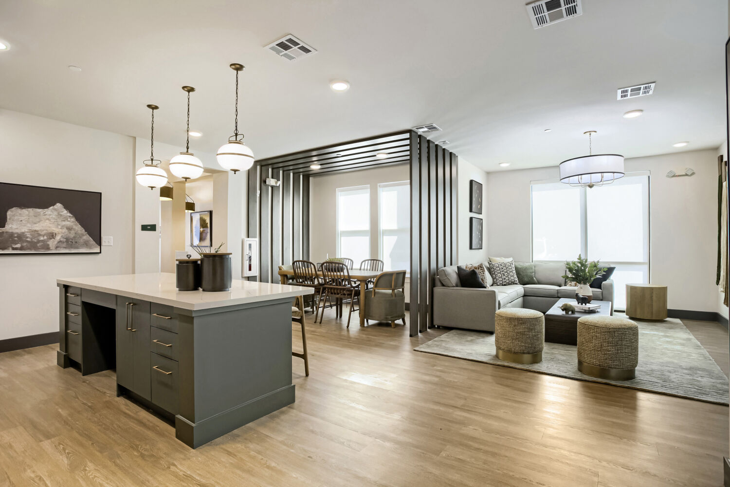Community lounge with kitchen