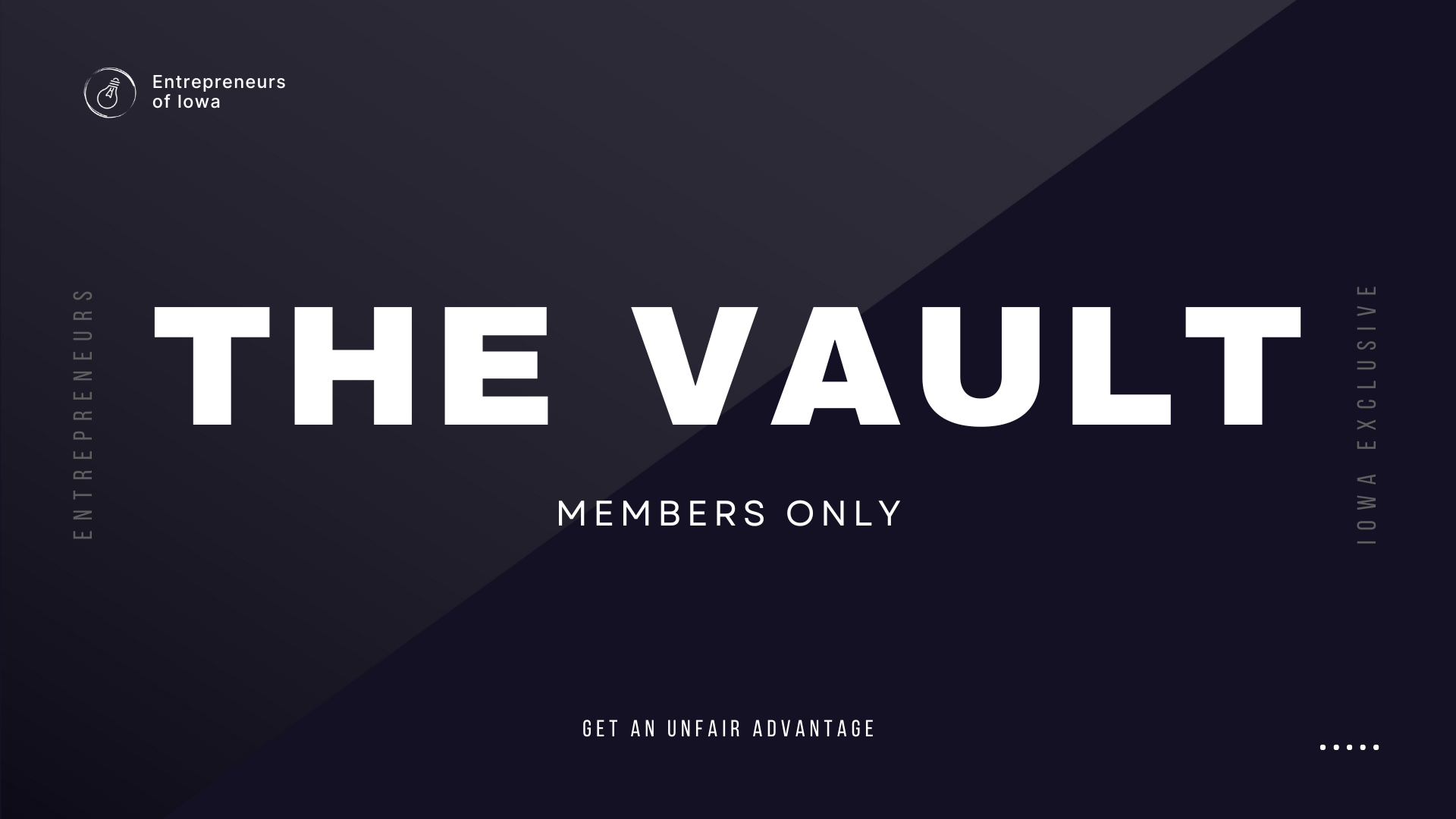 Graphic of "The vault" - our database of exclusive offerings only available for EOI members.
