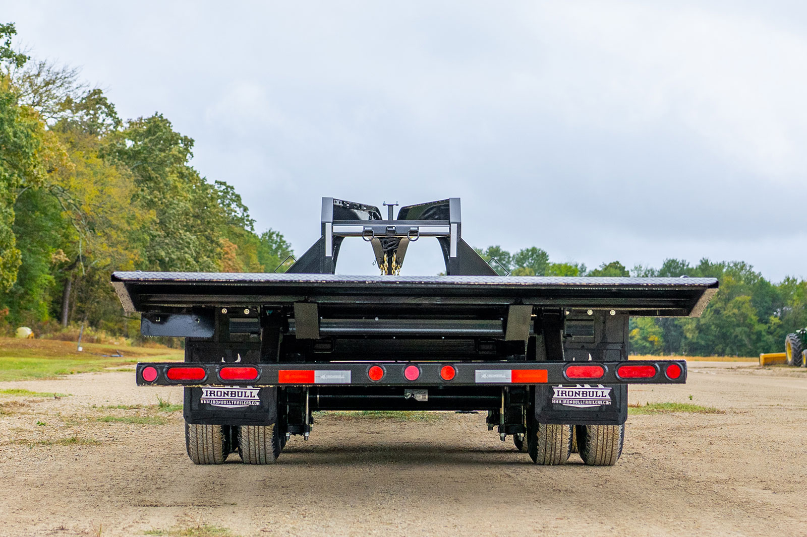 TDG Gooseneck Deckover Tilt Trailer rear angle deck up position