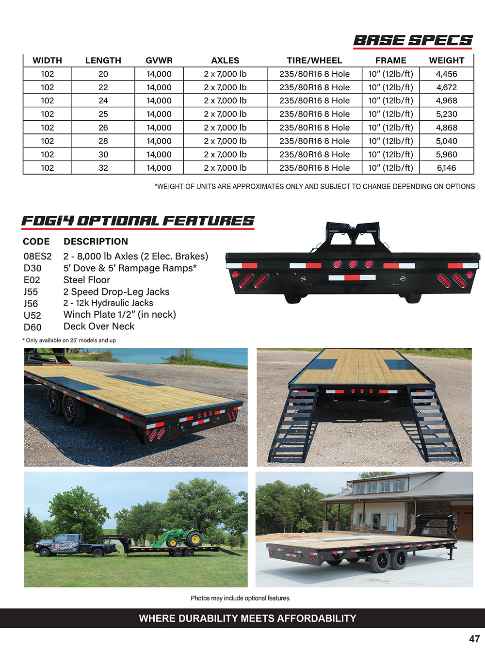 FDG Gooseneck Trailer Catalog Page 2