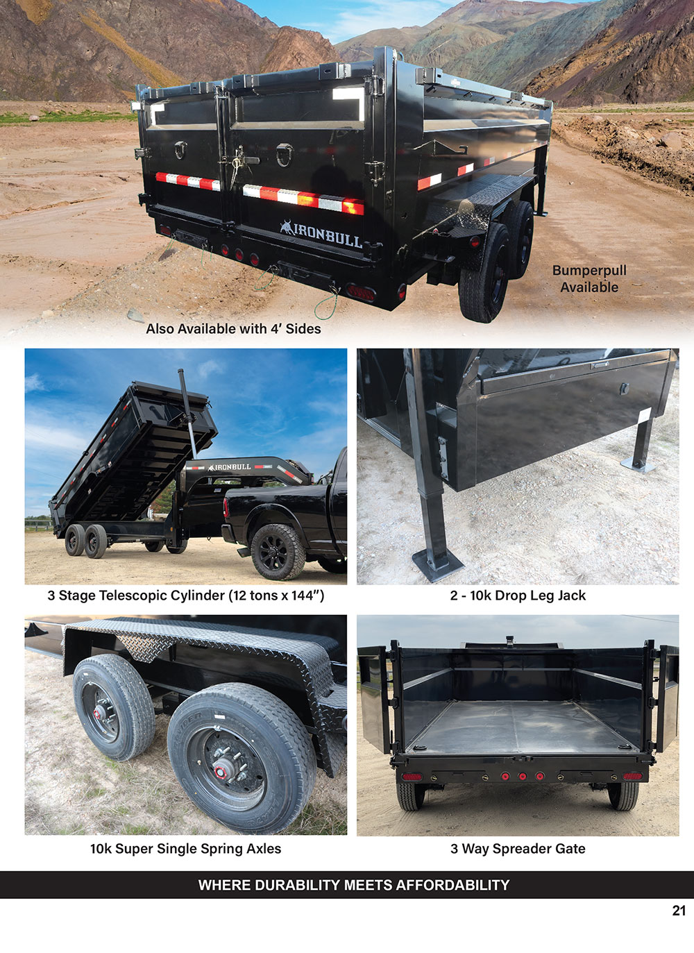 DHG Gooseneck dump trailer product catalog page 2