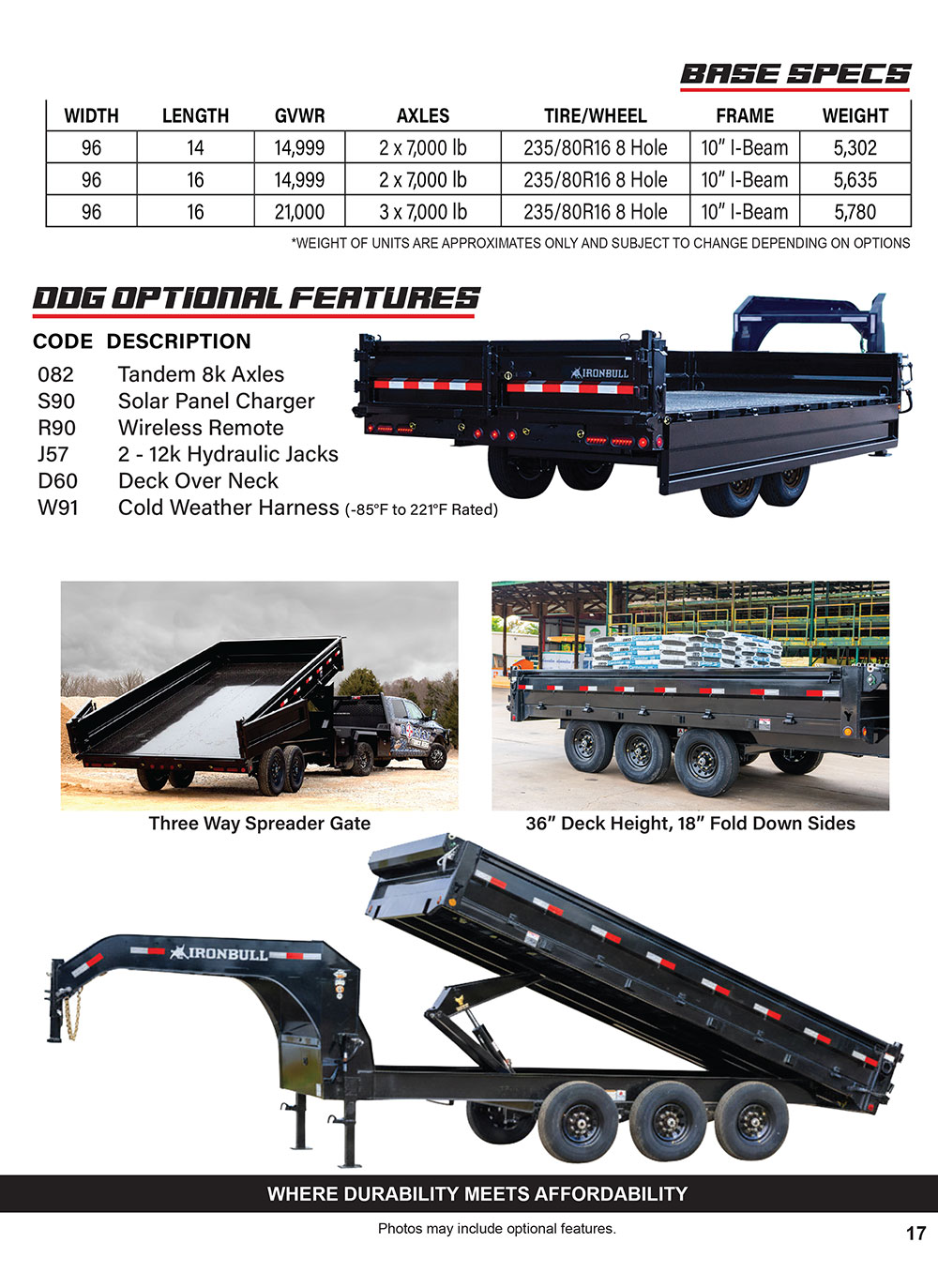 DDG gooseneck dump trailer product catalog page 2