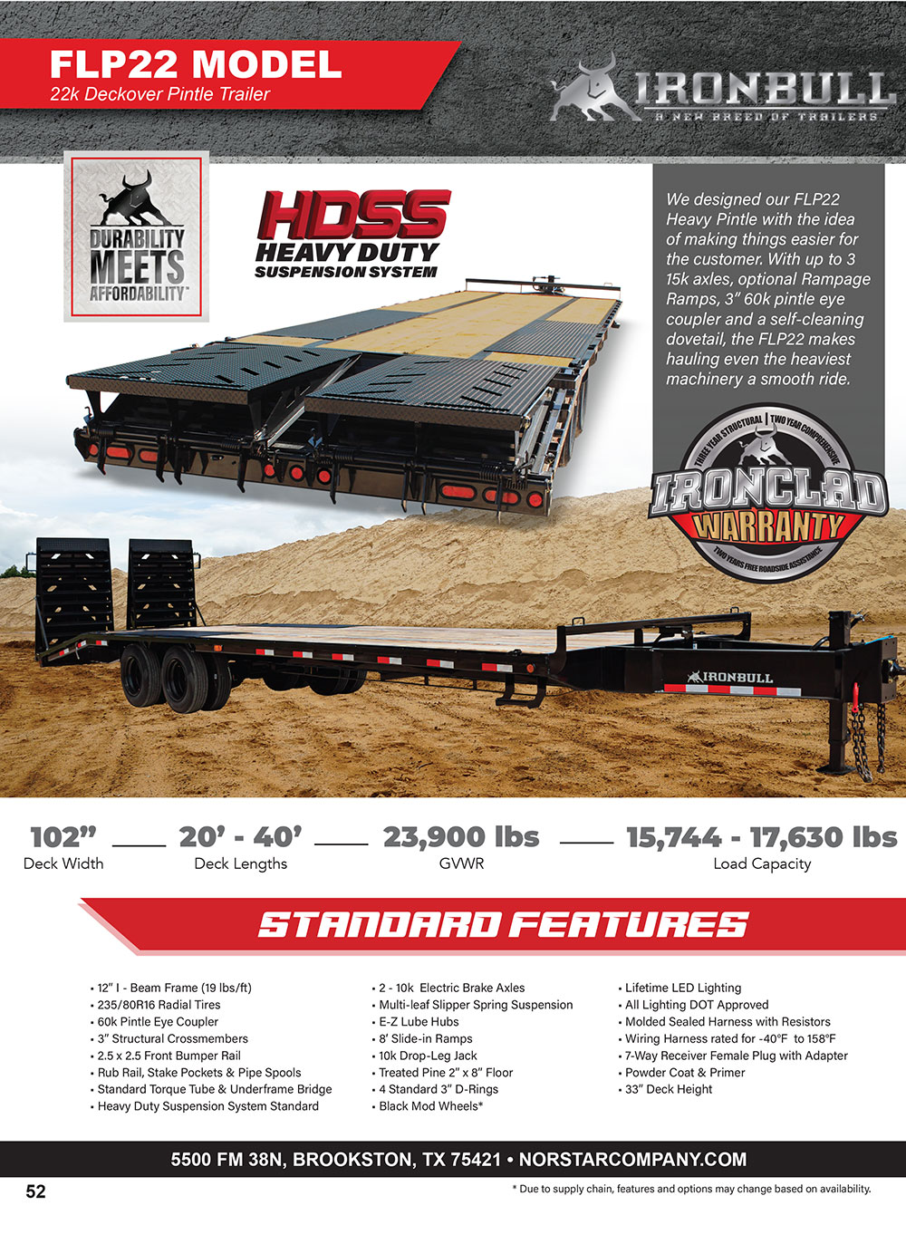 FLP Low profile pintle heavy duty trailer product catalog page 1