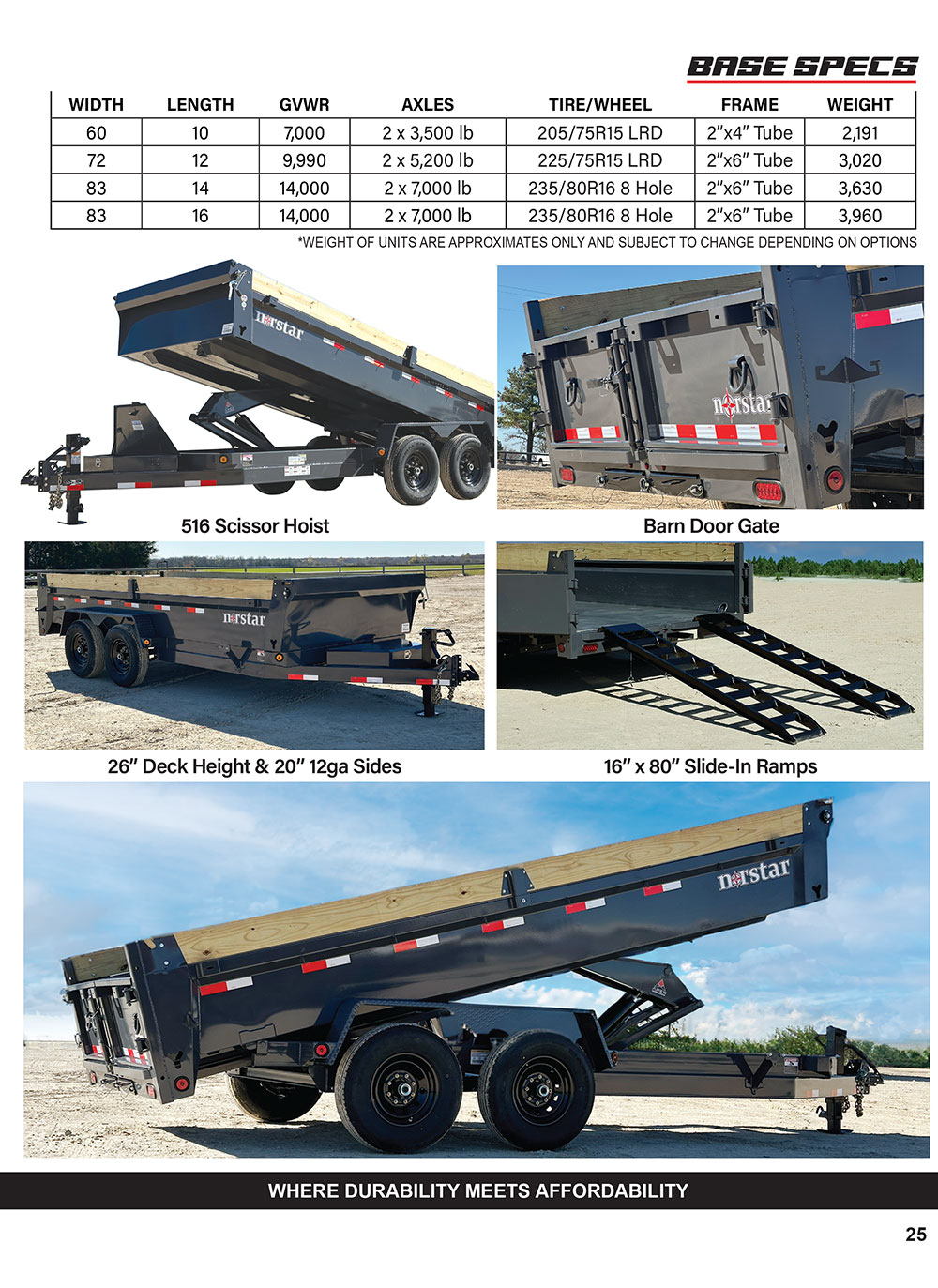 DCB bumper pull dump trailer product catalog page 2