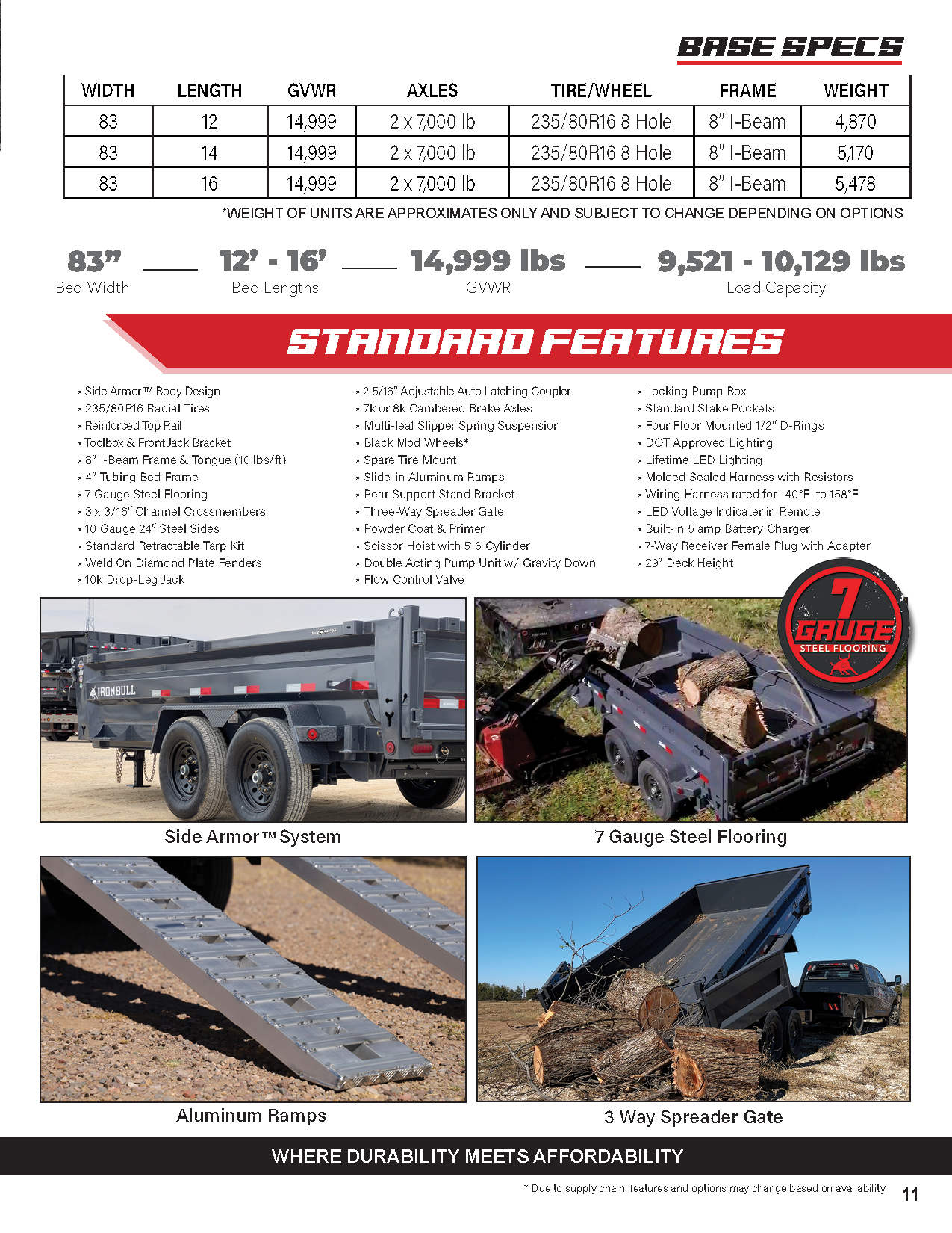 DWB Bumper pull dump trailer product catalog page 2