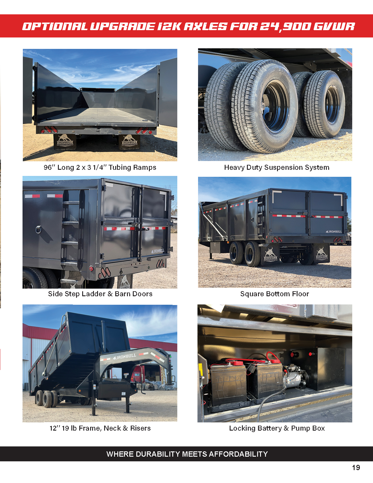 DMG Hurricane gooseneck dump trailer product catalog page 2