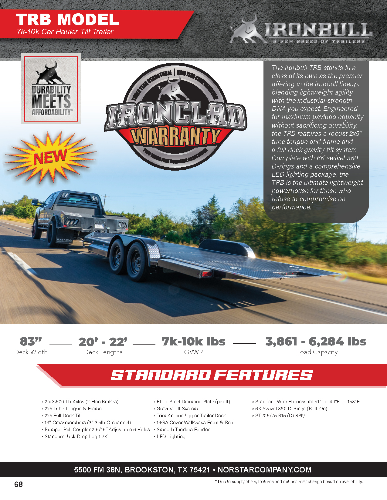 TRB Tilt car hauler trailer product catalog page 1