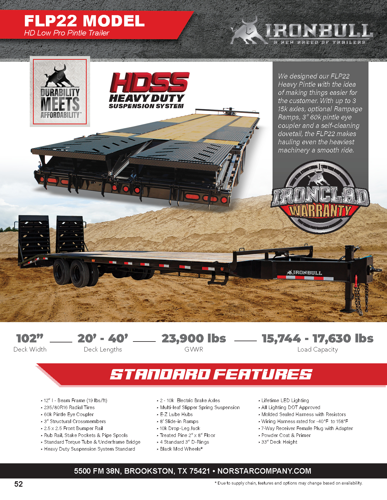FLP Low profile pintle heavy duty trailer product catalog page 1