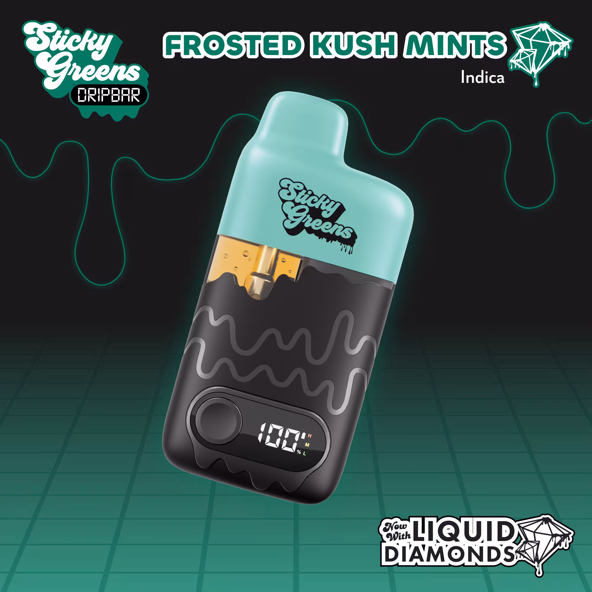 Sticky Greens Frosted Kush Mints Indica Dripbar All-In-One Vape 