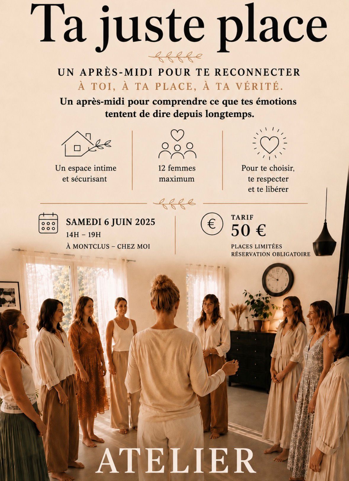 représentation de l'atelier ta juste place du 6 juin 2026