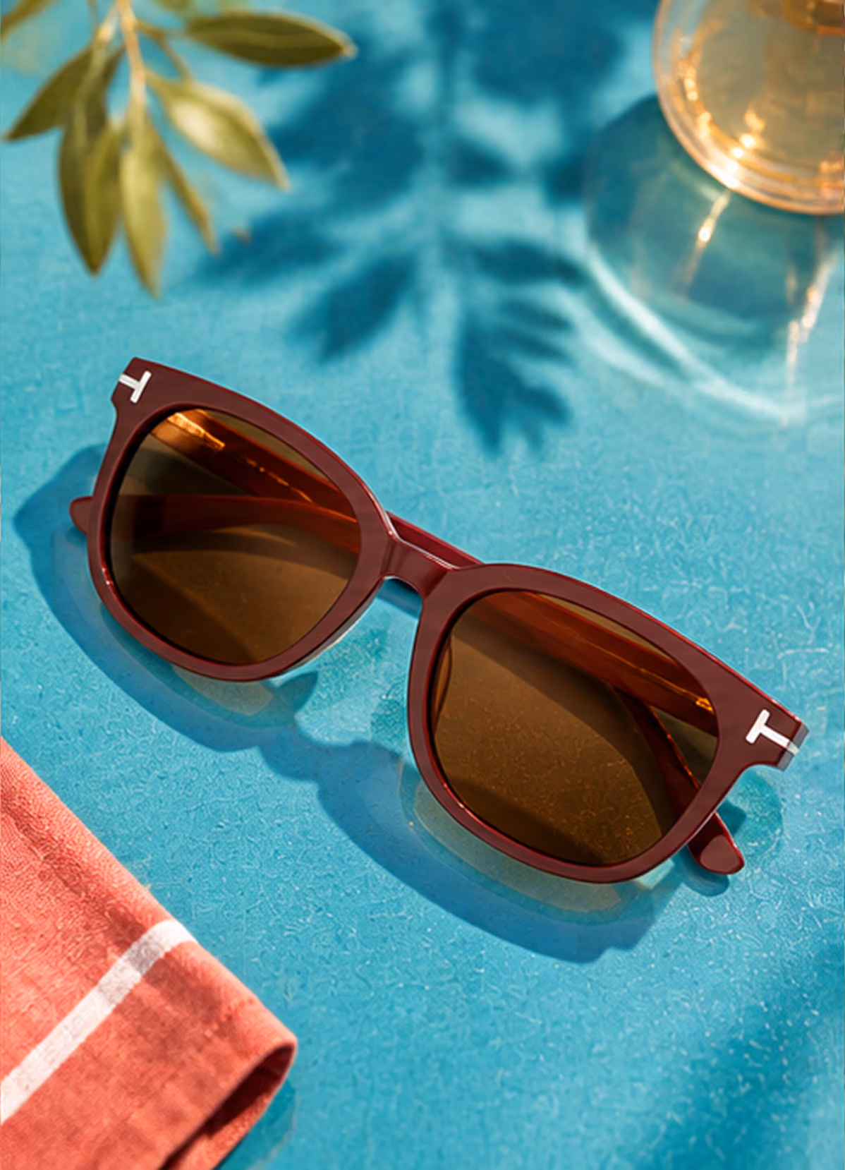 Close-up of metal sunglasses frame