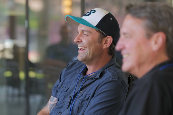 Friends laughing during a church small group.