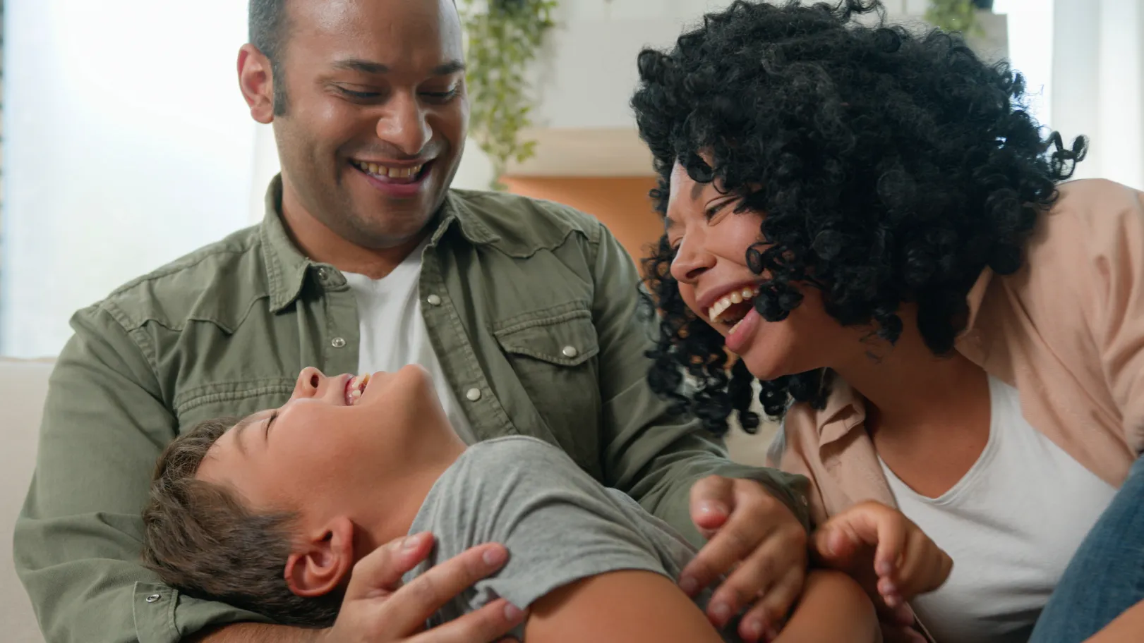 family outside stock image