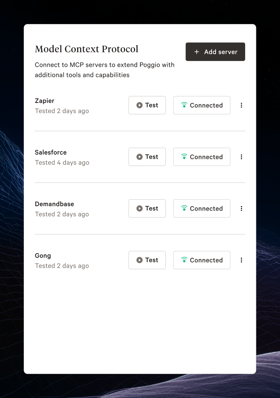 An image of the Poggio user interface.