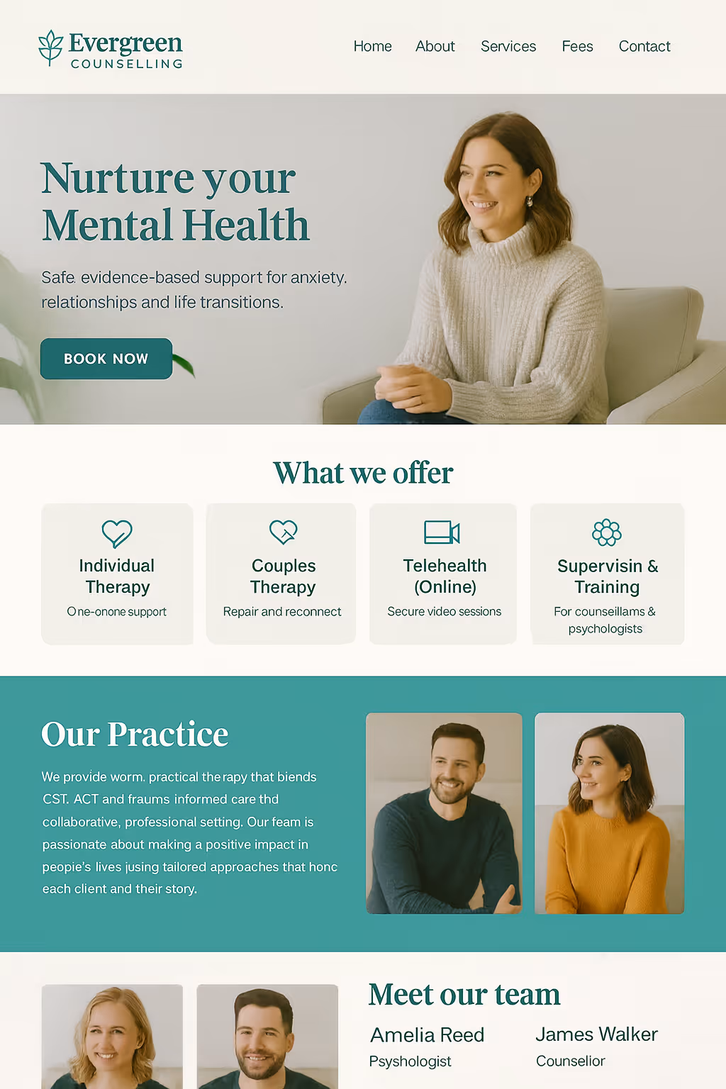 Custom counsellor website design example by Studio 37