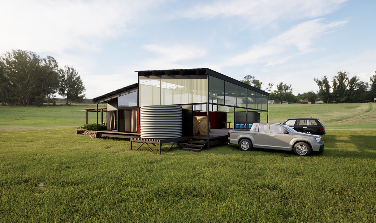 Farm shed adaptive re-use by Brisbane architects Quorum Studios showcasing architect designed rural conversion. Top luxury architects Brisbane demonstrating residential architects' sustainable approach to existing structures.