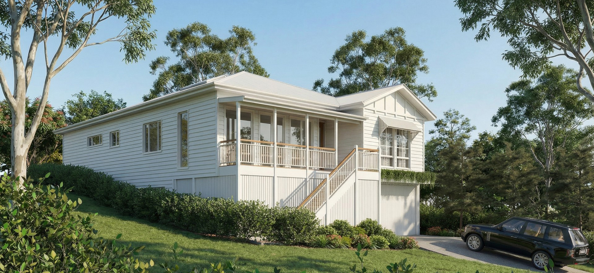 Traditional character home Woombye with wraparound verandah by Quorum Studios Brisbane architects