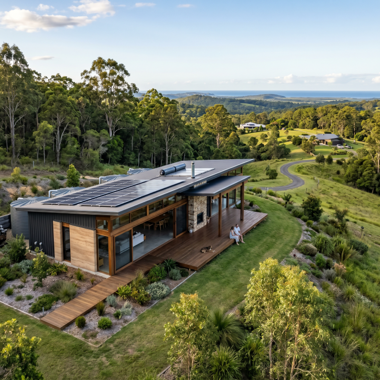 Quorum Studios, residential architects — luxury Sunshine Coast coastal prestige home under construction with pool, C4 corrosion detailing and ocean views