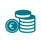 Die grafische Darstellung von Münzen.