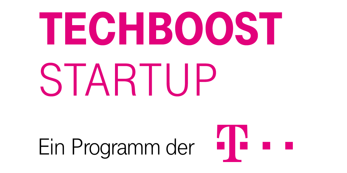 Das Logo des Techboost Startup Programms der deutschen Telekom.