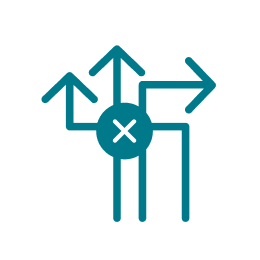 Die grafische Darstellung von fehlender Flexibilität mit Hilfe vom Pfeilen, die in unterschiedliche Richtungen zeigen.