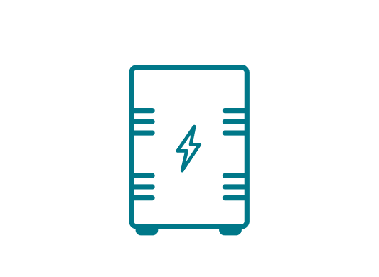 Die grafische Darstellung eines gewerblichen Batteriespeichers von Einklang.