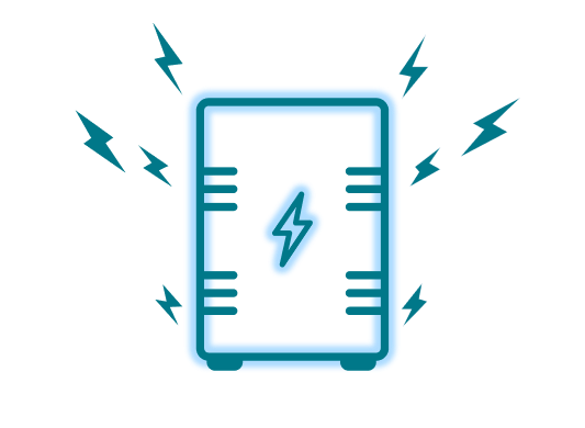 Die grafische Darstellung eines gewerblichen Batteriespeichers mit maximaler Leistung.