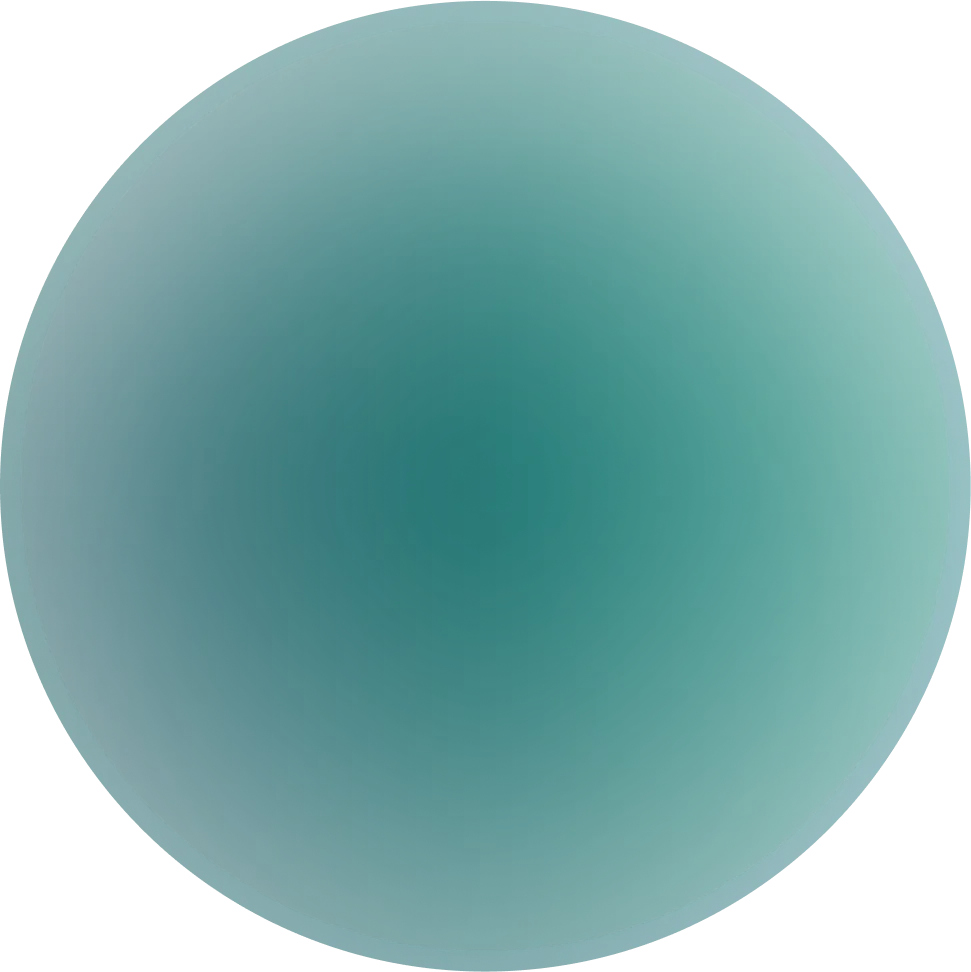 3D teal sphere with gradient shading