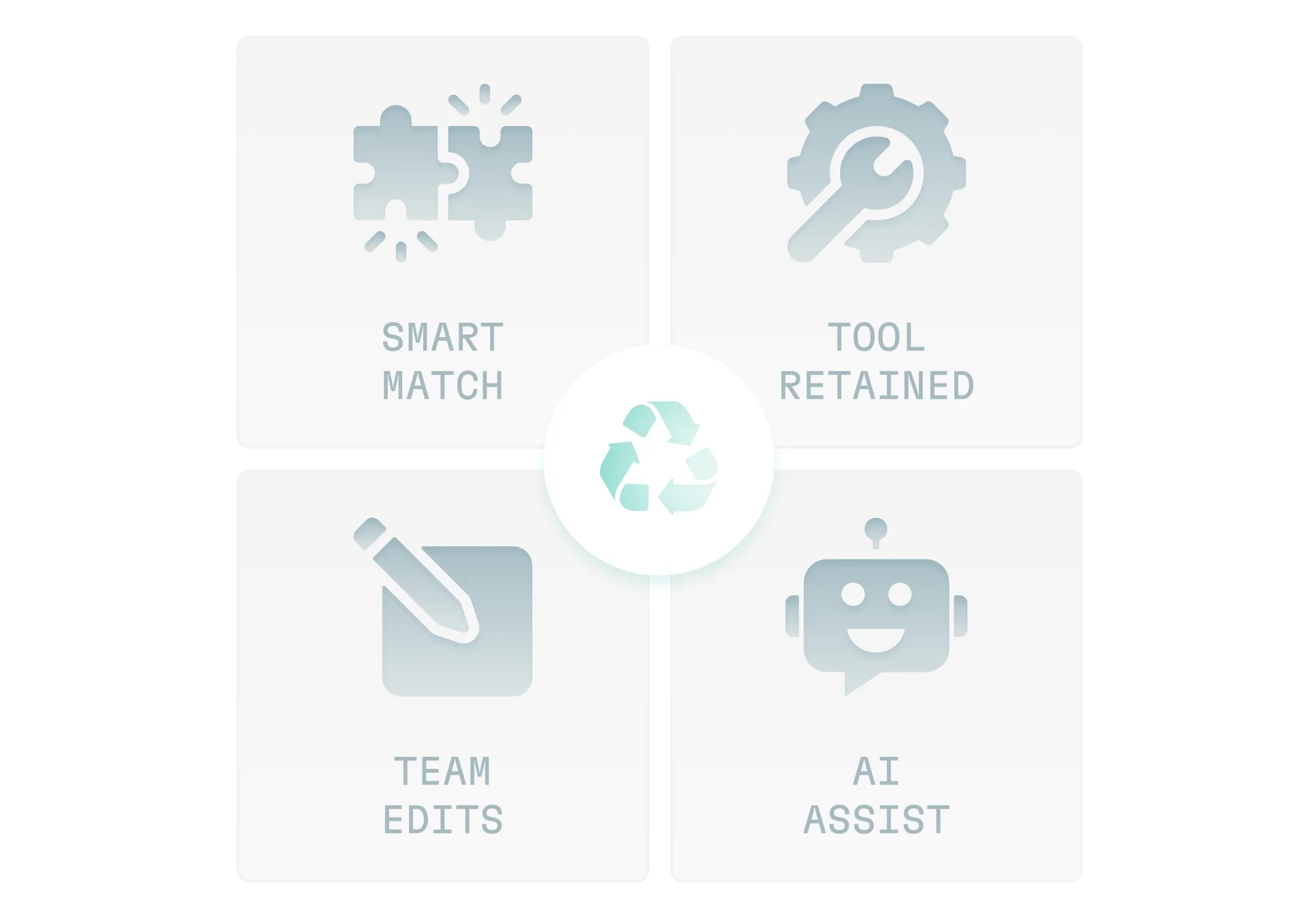 Technical interface mockup with geometric shapes, connection lines, and system icons suggesting a network or infrastructure management tool