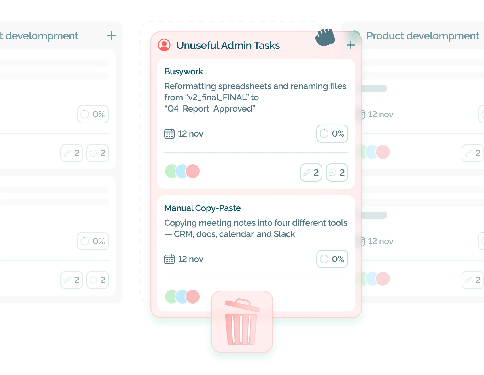 Email or messaging interface mockup showing a list view with multiple message entries, sender information, and timestamps in a clean inbox layout