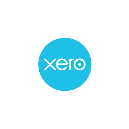 Xero logo with blue circle and white 'xero' text