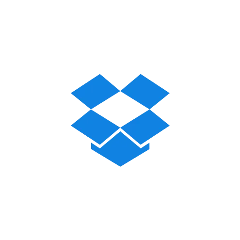 Dropbox logo with blue geometric box shape