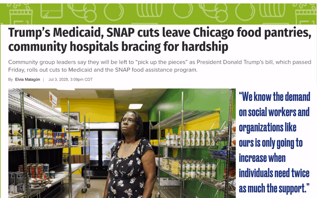 Feature in the Chicago Sun-Times on SNAP and Medicaid cuts