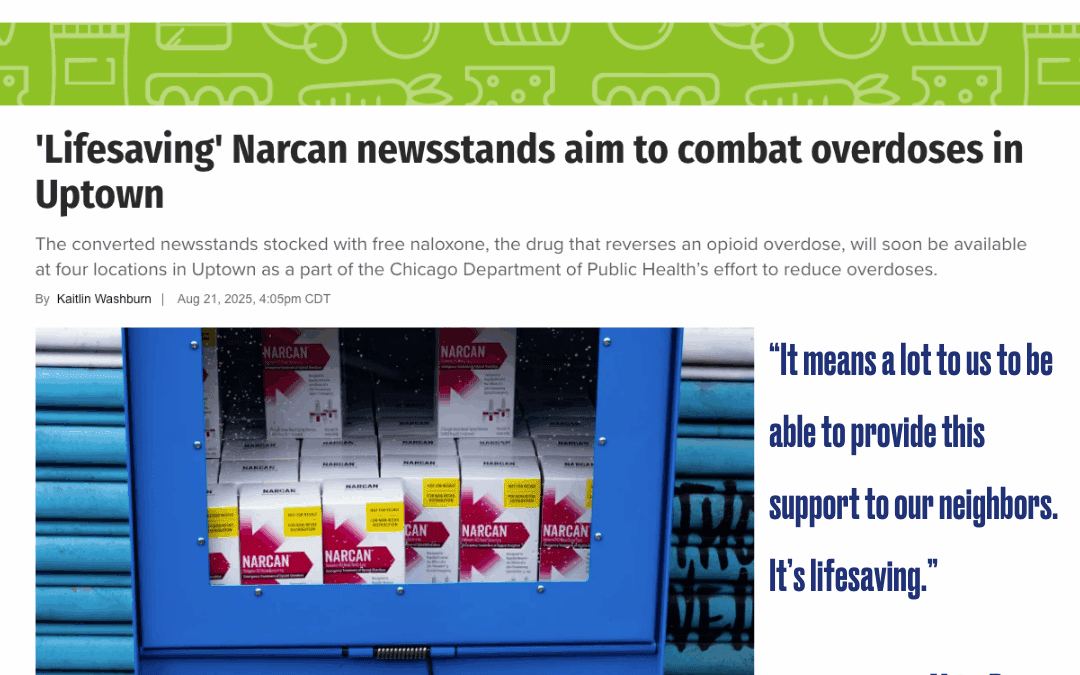 Feature in the Chicago Sun-Times on new Narcan Newsstands