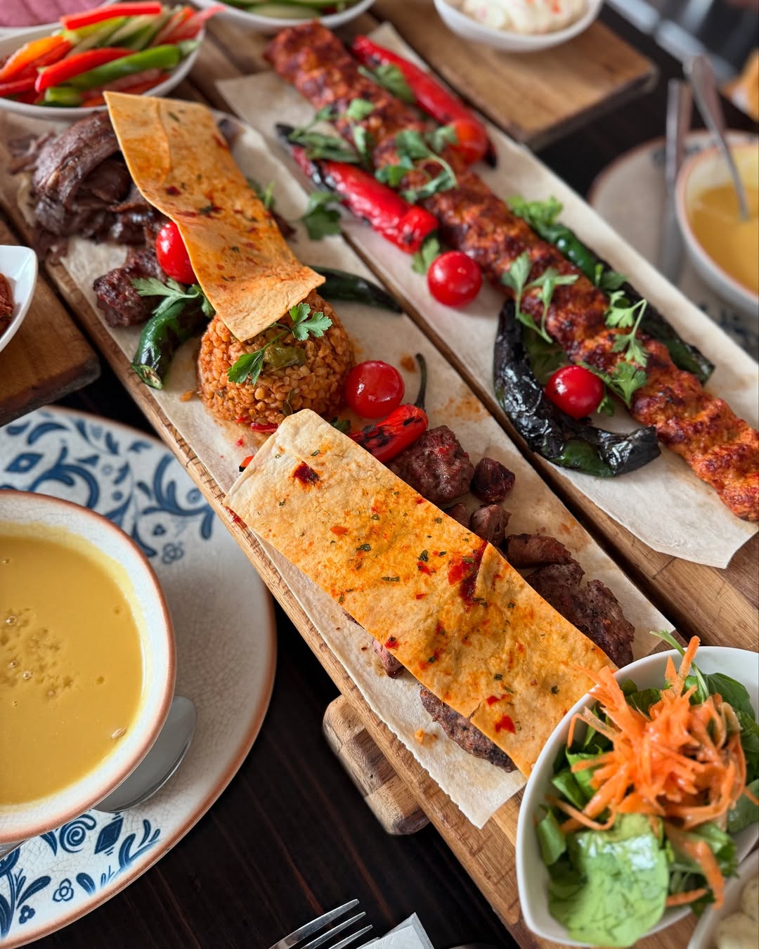 kebabs at Turkish Village Restaurant