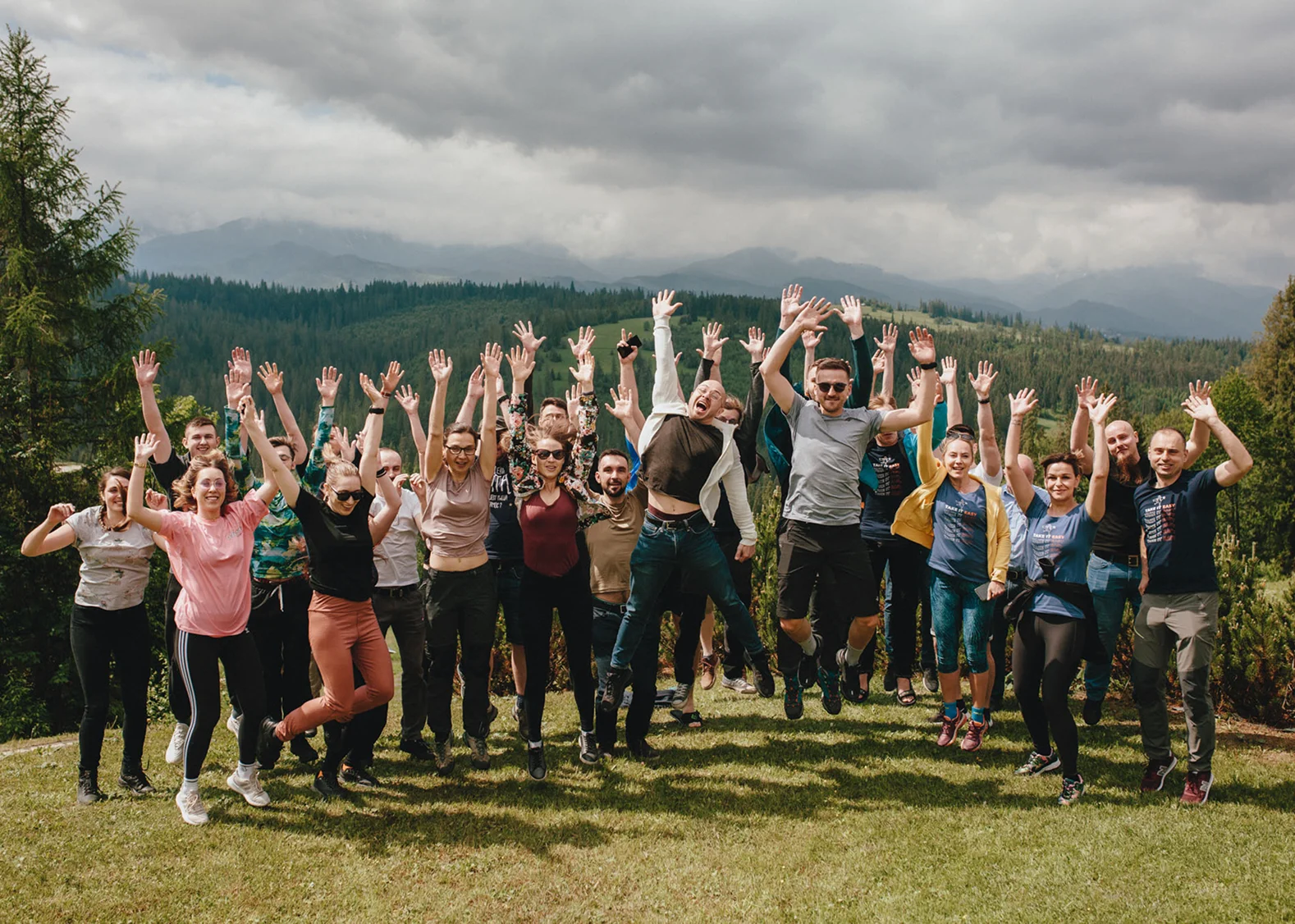 Team in the mountains