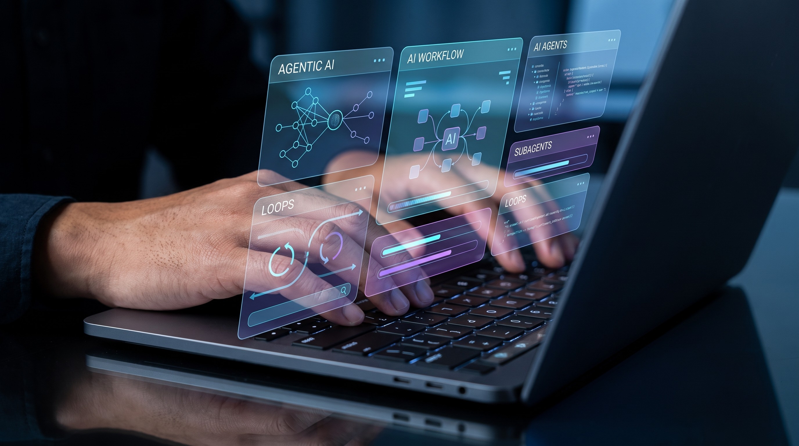 AI-Native Engineering process displayed in front of a laptop