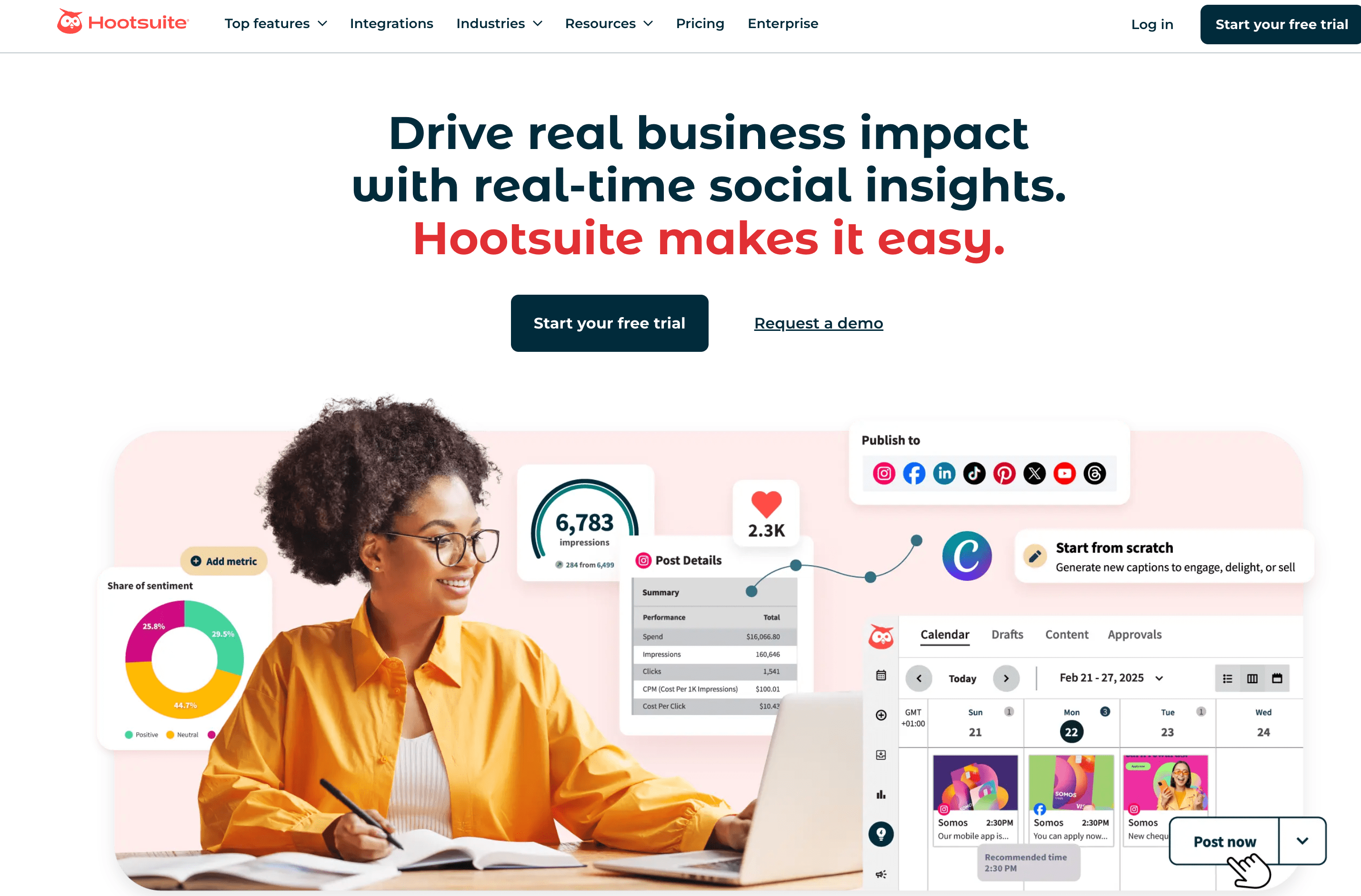Hootsuite home page