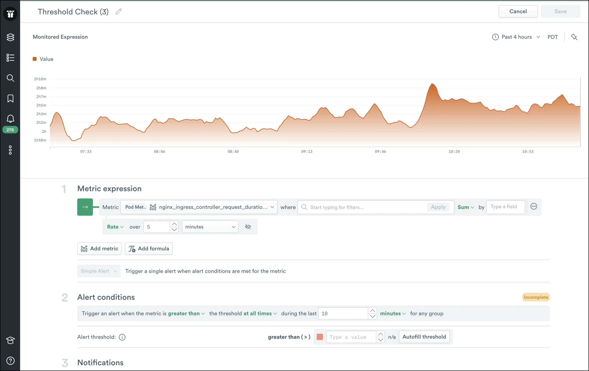 Metrics rate after adjustment