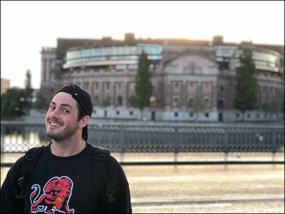 Spencer Cameron traveling in Sweden