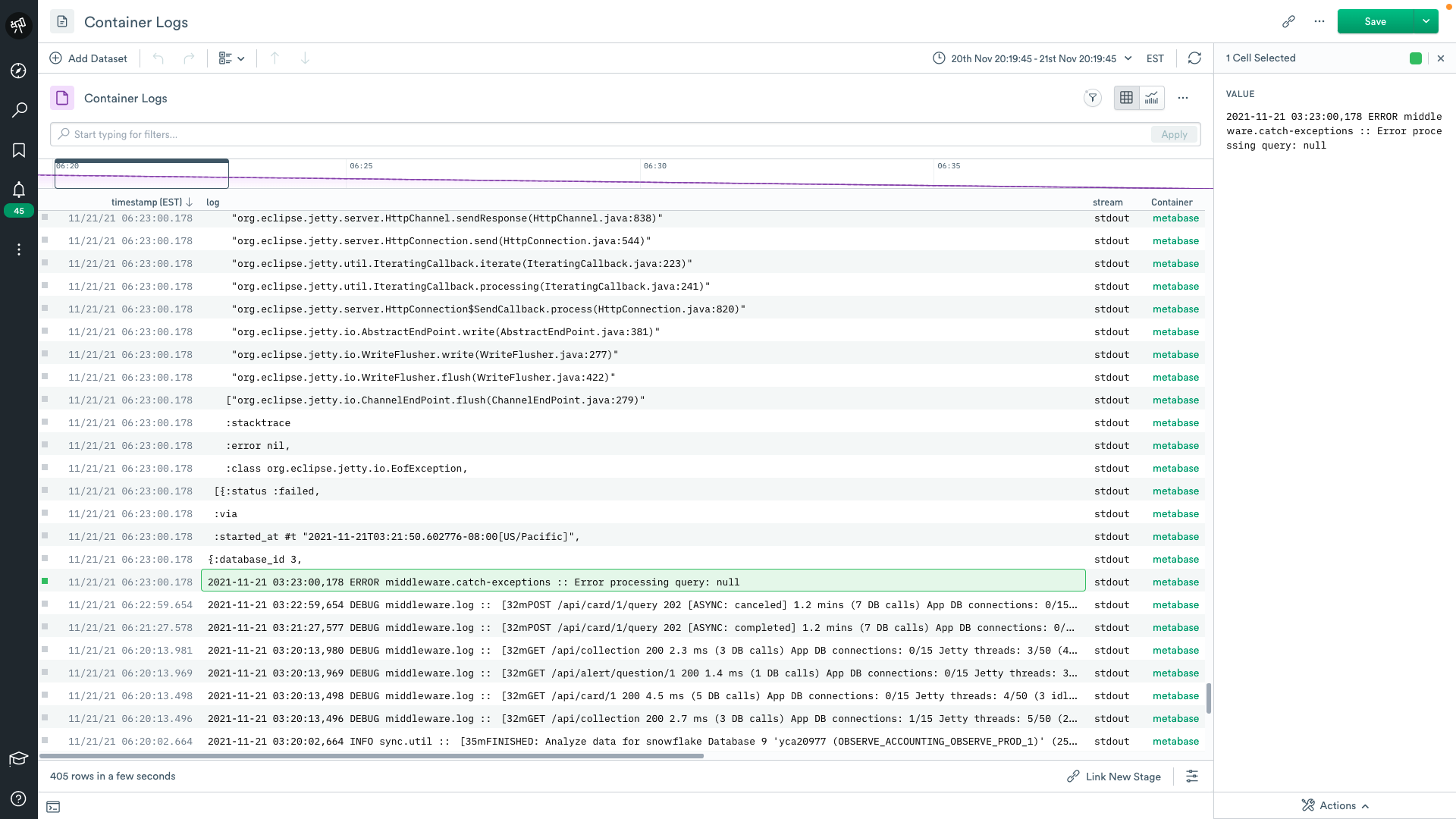 Improperly formed log message
