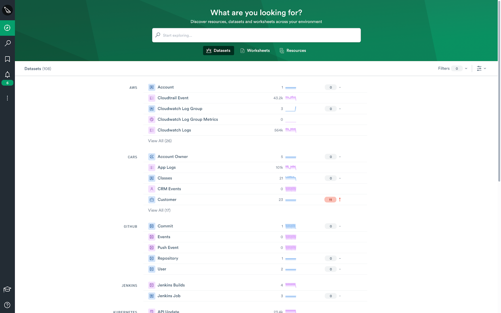 Observe SaaS Platform Navigation