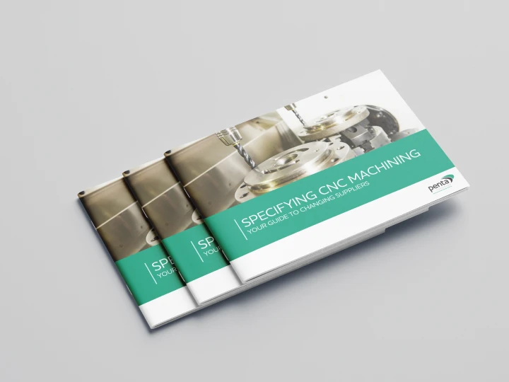 Stack of brochure covers for the Specifying CNC Machining Suppliers Guide
