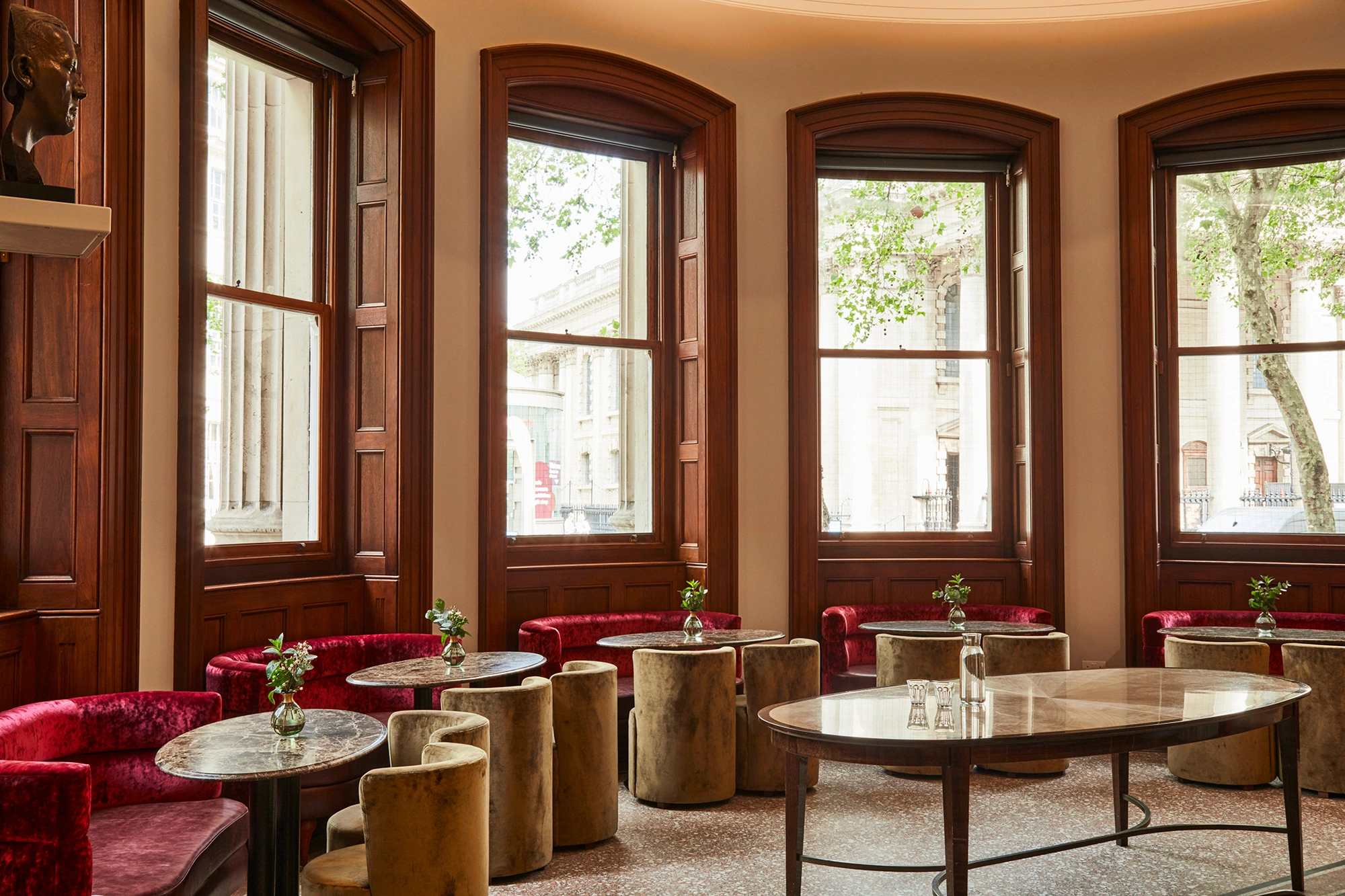 light-filled dining space at the portrait gallery